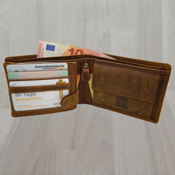 flevado Herren Angler Geldbörse Fisch Motiv Vollleder RFID Schutz
